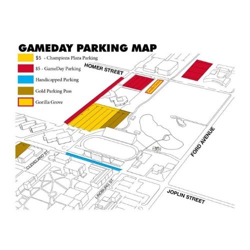 Gameday parking map
