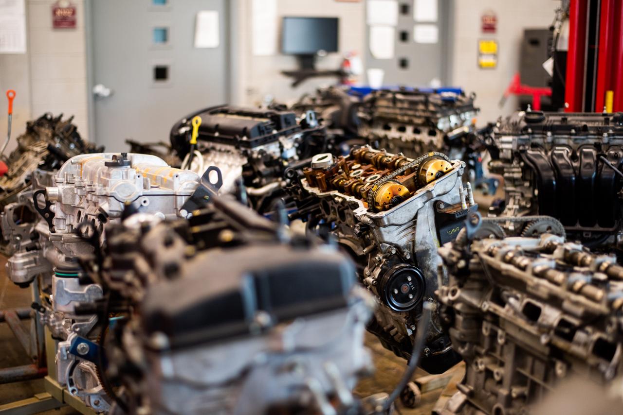 Automotive Technology Engine Inventory at Pittsburg State University for classroom