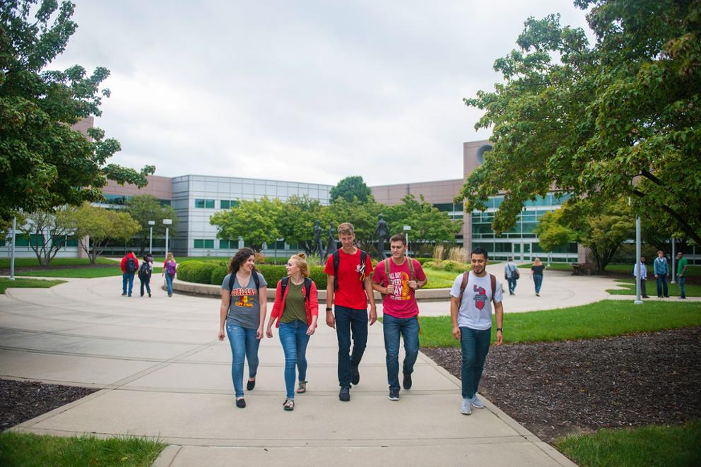 Students in KTC courtyard