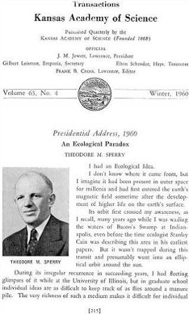Kansas Academy of Science Presidential Address 1960