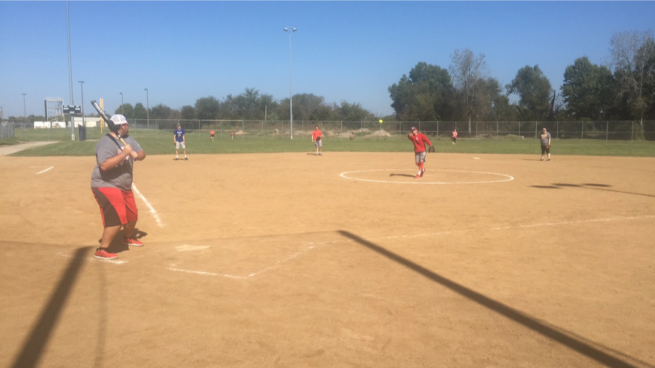 Students Playing Softball