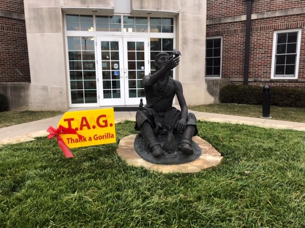 Bryant Health Center - by the healer statue