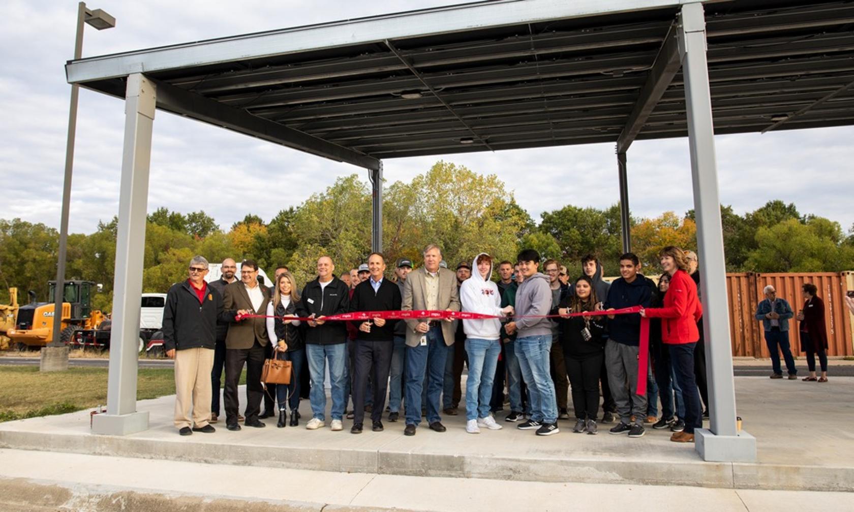 Ribbon Cutting for solar panel