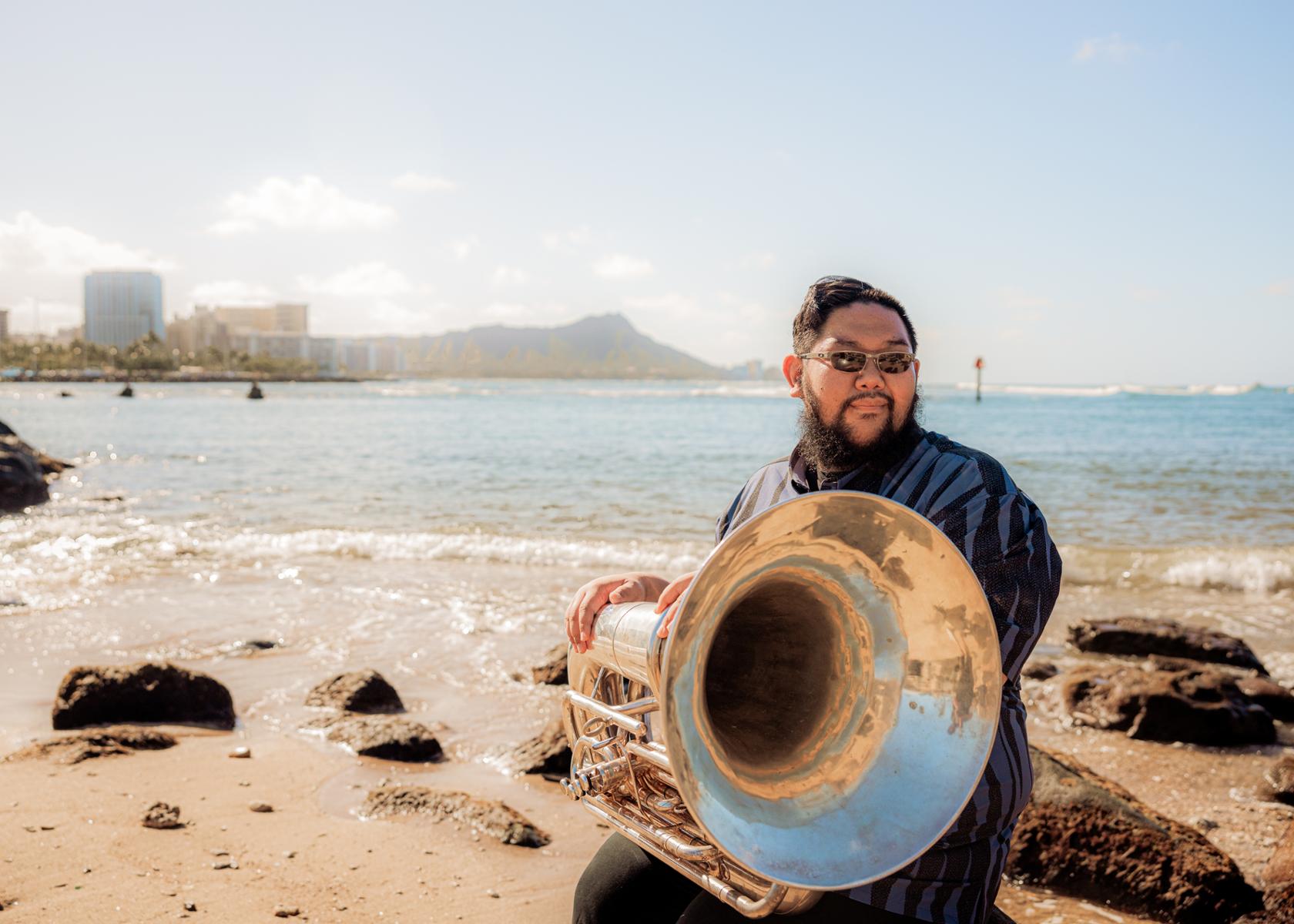 Student on Hawaii beach