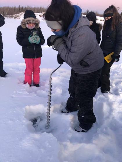 Alaska ice fishing