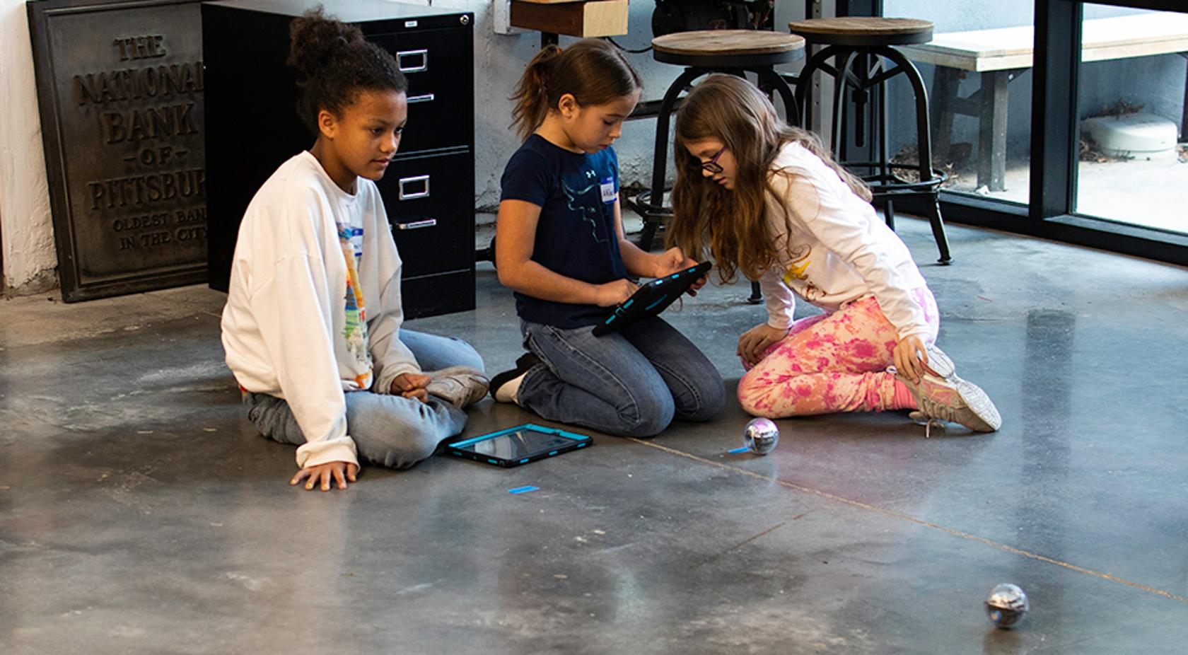 students doing robotics