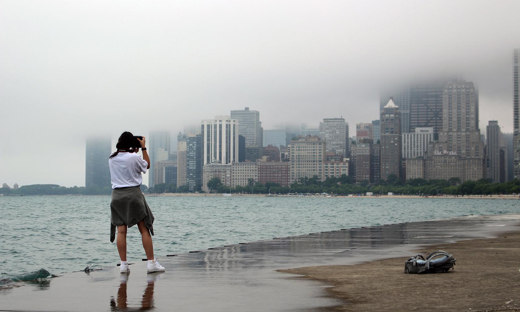 student taking a photo