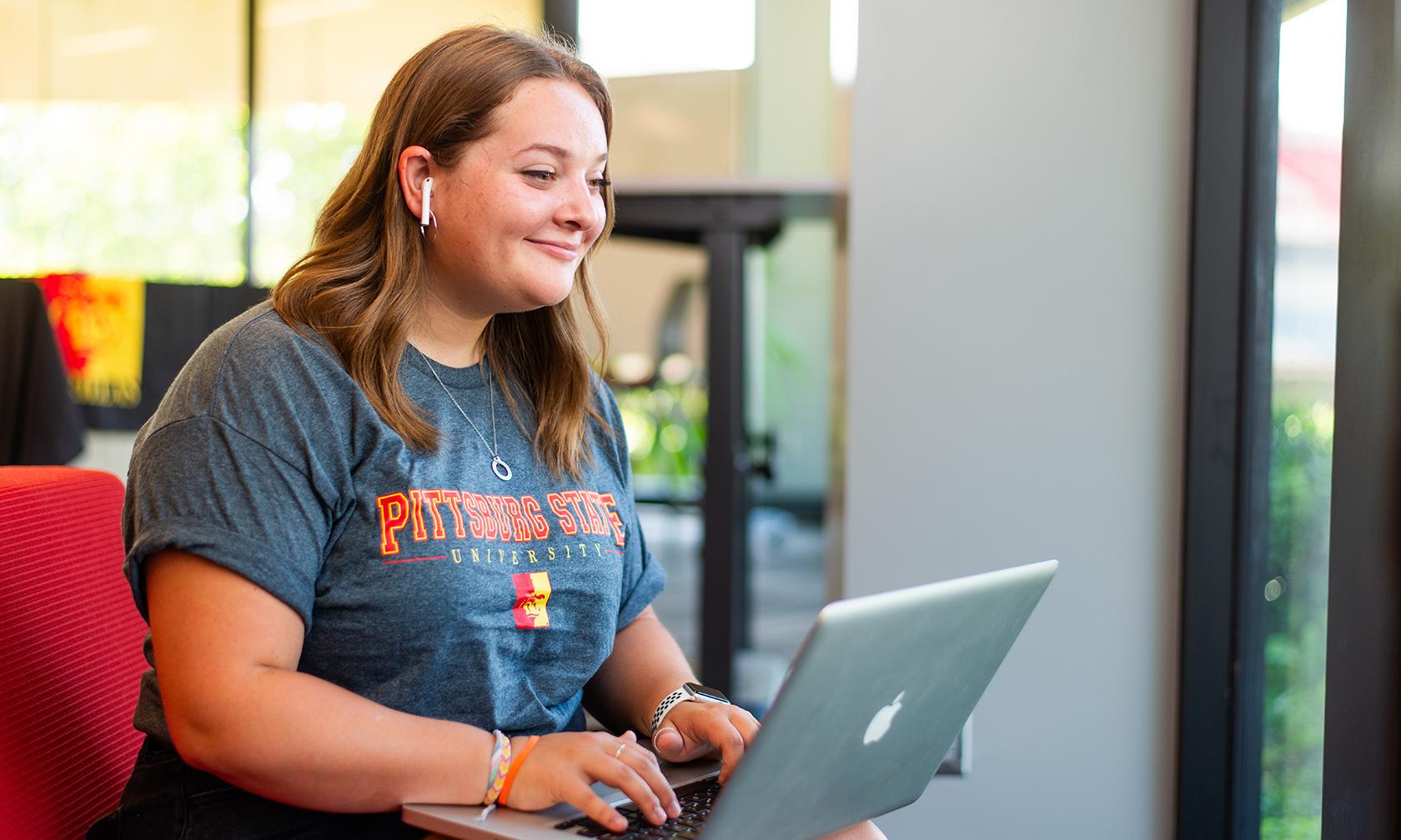 Student on laptop