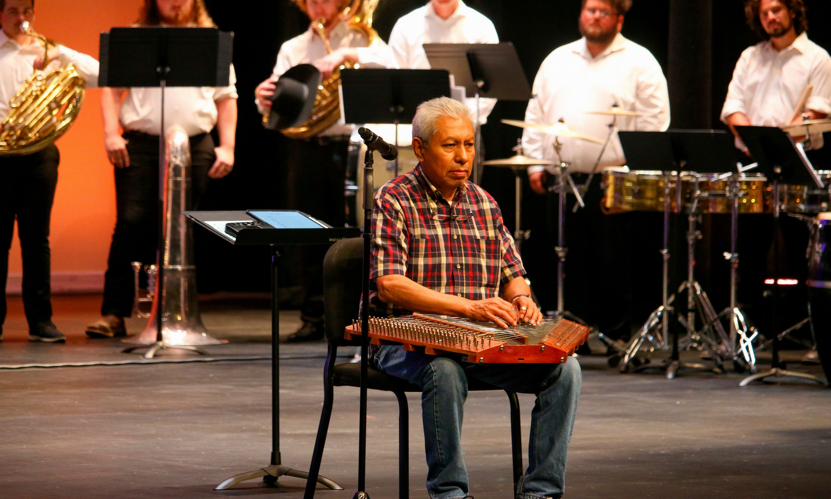 Miguel Pacheco poses with his Salterio