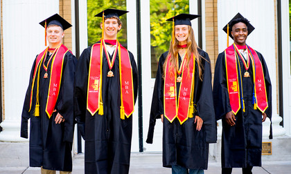 MBA students with 50th anniversary stoles