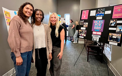 Group of social work students stand in group photo