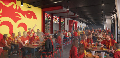 End zone facility interior