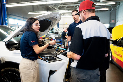 automotive lab hood up
