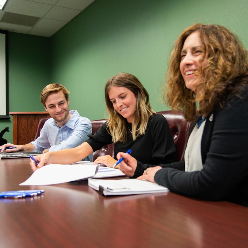 Accounting college students in business class at Pitt State