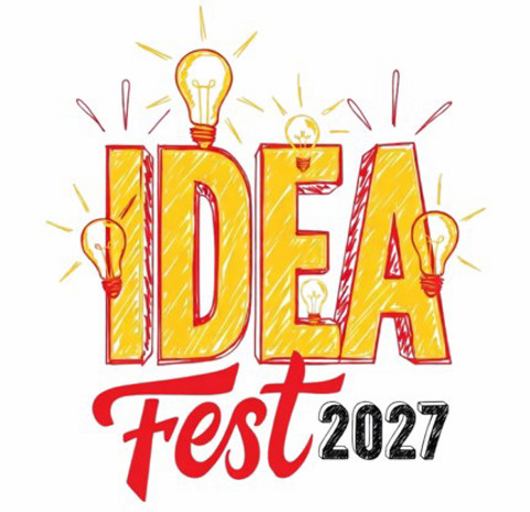 IDEA Fest 2027 logo with red and yellow text surrounded by four light bulbs