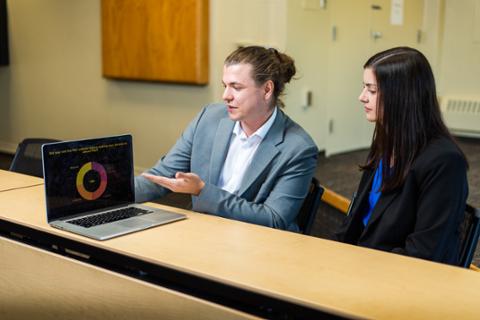 College students in finance class at pitt state