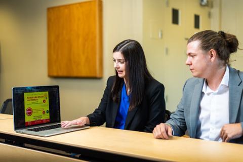 Marketing major at Pittsburg State University completes presentation