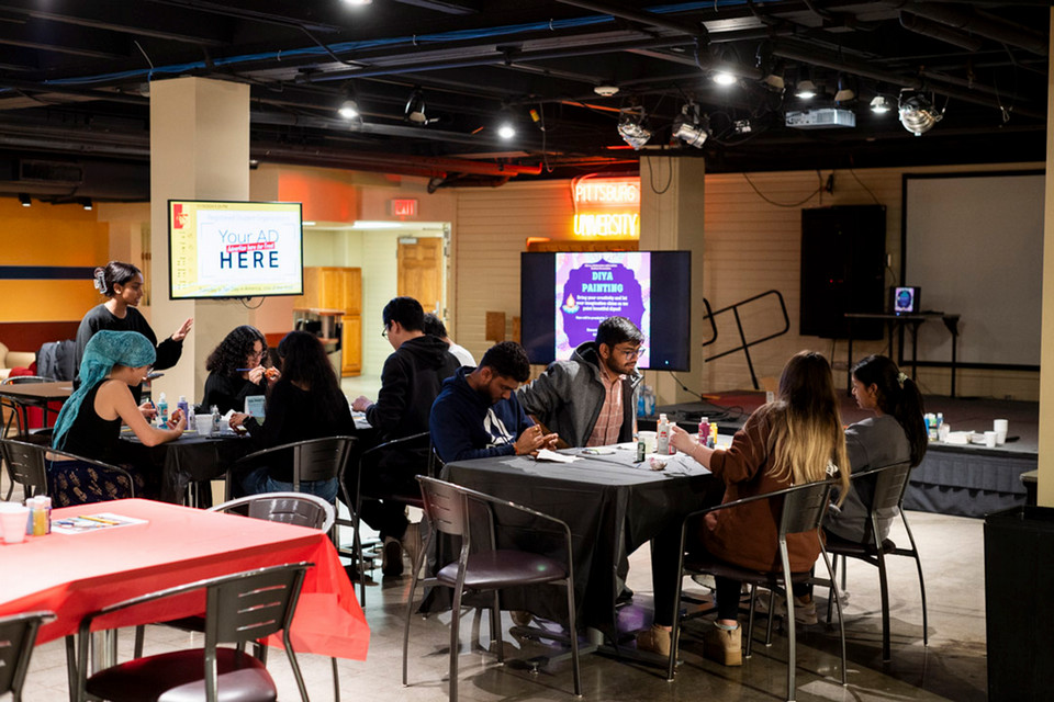 Students Painting in the U-Club