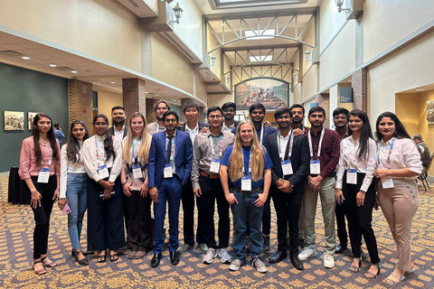 students at a conference