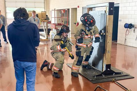 Engineering Technology students work with firefighters for design project at Pitt State