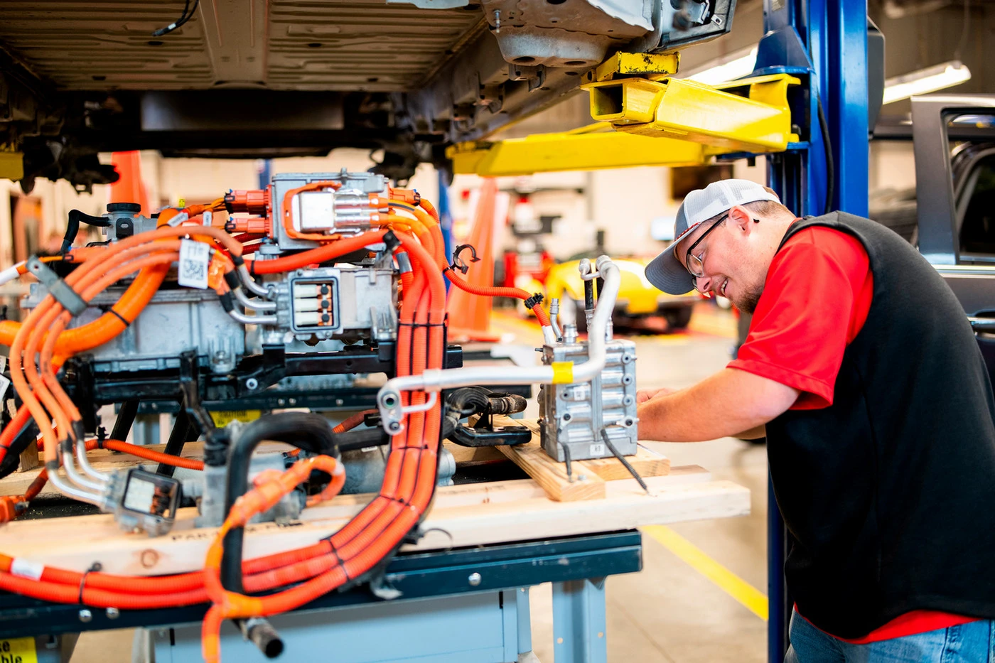 Automotive lab student