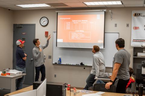 Company management classroom for construction students at Pittsburg State University