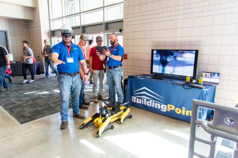 Constuction management students at technology conference in Pitt State