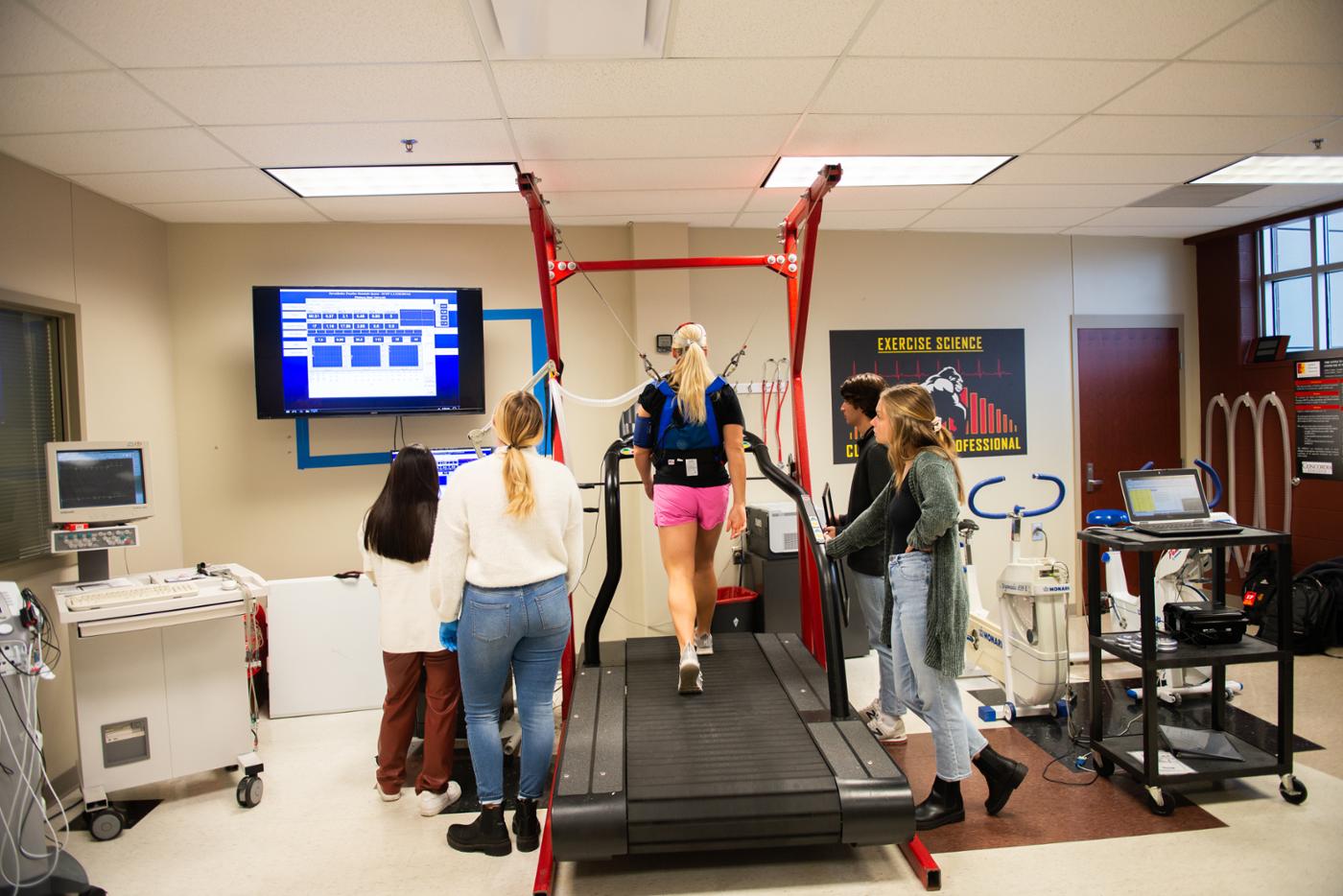 Earn your exercise science degree at Pittsburg State using lab equipment