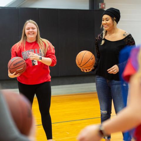 Physical Education college students in health class at Pitt State
