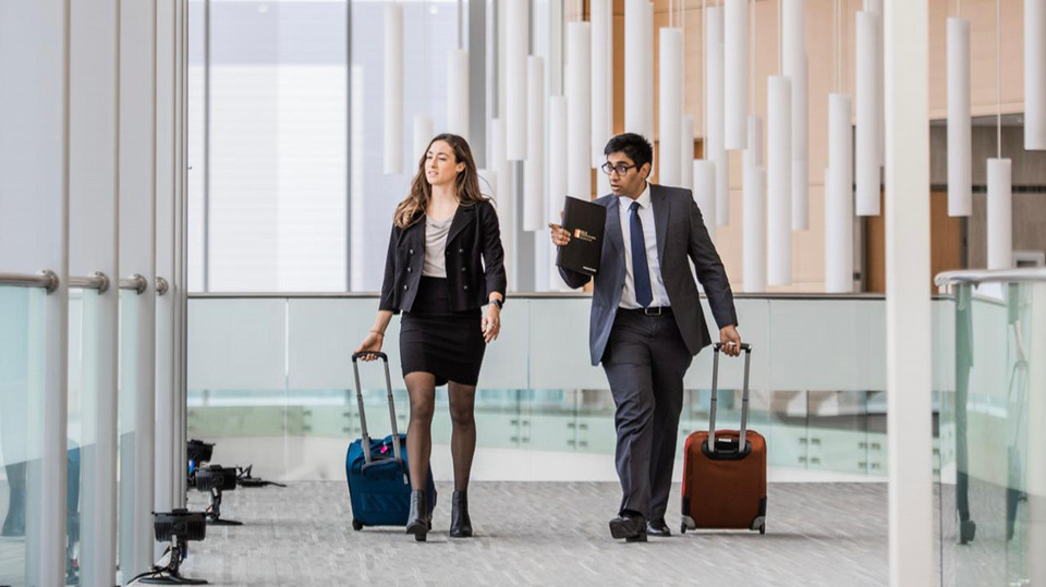 students on a business trip