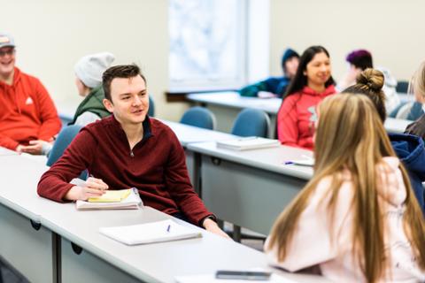 psychology students in classroom activity at Pittsburg State