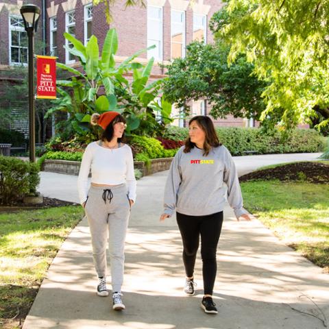 Two pitt state students in exploratory student program on campus