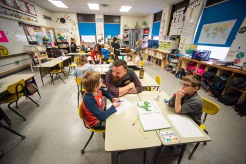 Pittsburg State student practices classroom management in Kansas public elementary classroom