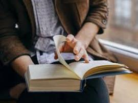 person reading a book