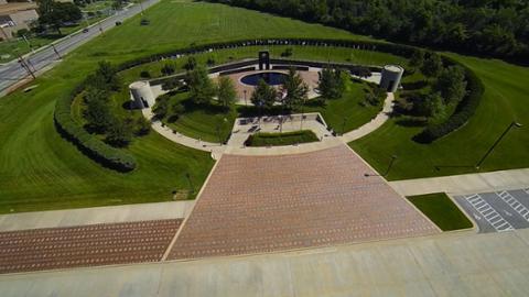 Veterans memorial from air