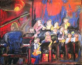 Painting Jessie McCormick of PSU 2010 Jazz 1 Ensemble