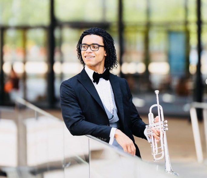 William Leathers playing trumpet