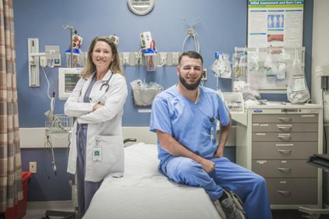 Amy Hite and BSON student in ER