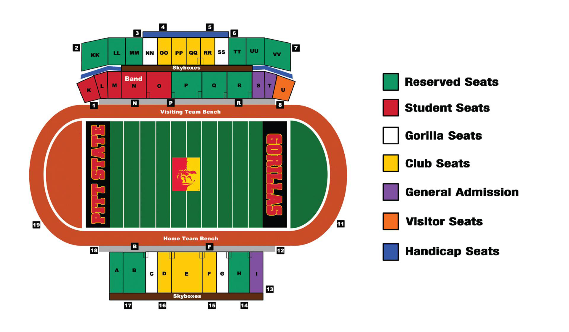 Kansas University Memorial Stadium Seating Chart