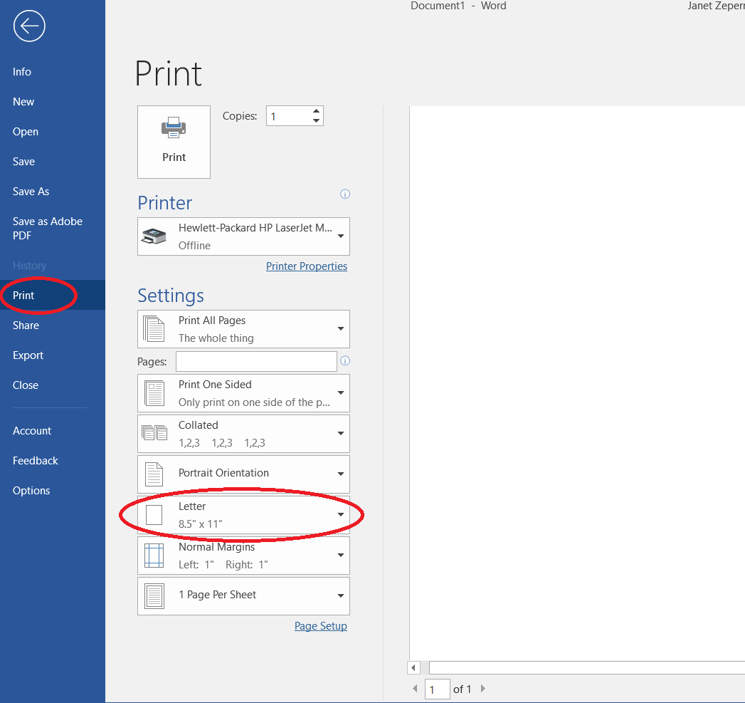 Set Paper Size