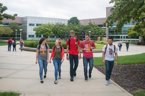 Students visiting technology center